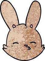 visage de lapin de dessin animé considérant vecteur