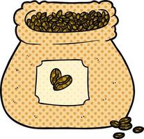 sac de dessin animé de grains de café vecteur