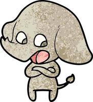 éléphant de dessin animé mignon vecteur