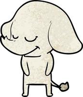 dessin animé éléphant souriant vecteur