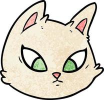 visage de chat de dessin animé vecteur