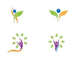 jeu d'icônes de logo plante vie naturelle vecteur
