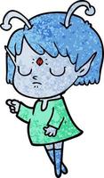 fille extraterrestre de dessin animé vecteur