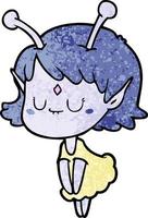 fille extraterrestre de dessin animé vecteur