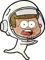 dessin animé surpris astronaute vecteur