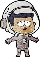 astronaute fatigué de dessin animé vecteur