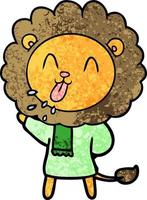 heureux, dessin animé, lion vecteur