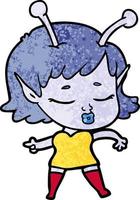 fille extraterrestre de dessin animé vecteur