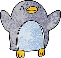 dessin animé pingouin sautant de joie vecteur