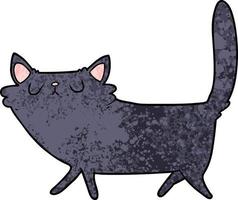 chat noir de dessin animé vecteur