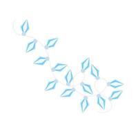 lumières bleues colorées de noël guirlande de cordes bouclées doodle simple illustration vectorielle dessinée à la main, image de style plat pour les vacances d'hiver du nouvel an, conception d'événements d'anniversaire vecteur