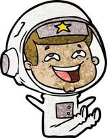 dessin animé rire astronaute vecteur