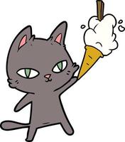 chat de dessin animé regardant fixement vecteur