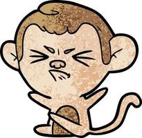 dessin animé singe en colère vecteur