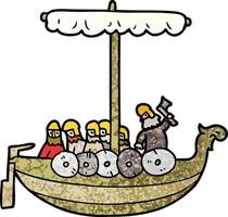 dessin animé vikings naviguant vecteur