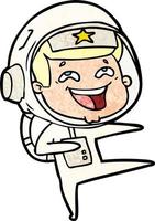 dessin animé rire astronaute vecteur