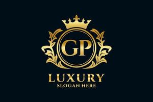 modèle de logo de luxe royal lettre initiale gp dans l'art vectoriel pour les projets de marque luxueux et autres illustrations vectorielles.