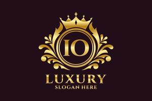 modèle initial de logo de luxe royal de lettre io dans l'art vectoriel pour des projets de marque luxueux et d'autres illustrations vectorielles.