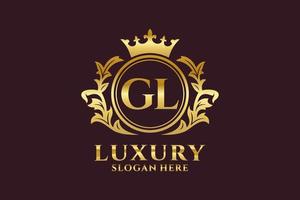 modèle de logo de luxe royal lettre initiale gl dans l'art vectoriel pour les projets de marque luxueux et autres illustrations vectorielles.