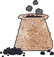 dessin animé sac de charbon vecteur
