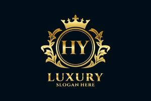 modèle de logo de luxe royal de lettre hy initiale dans l'art vectoriel pour des projets de marque luxueux et d'autres illustrations vectorielles.