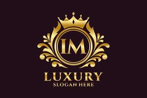 modèle de logo de luxe royal de lettre im initiale dans l'art vectoriel pour les projets de marque de luxe et autres illustrations vectorielles.