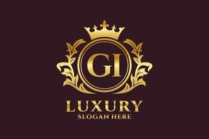 modèle de logo de luxe royal lettre initiale gi dans l'art vectoriel pour les projets de marque luxueux et autres illustrations vectorielles.