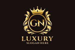 modèle initial de logo de luxe royal de lettre gn dans l'art vectoriel pour des projets de marque luxueux et d'autres illustrations vectorielles.