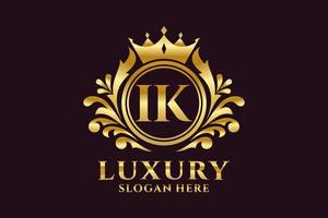 modèle initial de logo de luxe royal de lettre ik dans l'art vectoriel pour des projets de marque luxueux et d'autres illustrations vectorielles.
