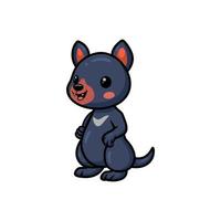 dessin animé mignon petit diable de tasmanie vecteur