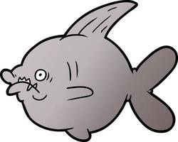 poisson laid de dessin animé vecteur