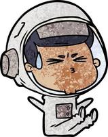 astronaute stressé de dessin animé vecteur