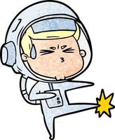 astronaute stressé de dessin animé vecteur