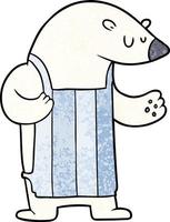 dessin animé ours polaire chef vecteur