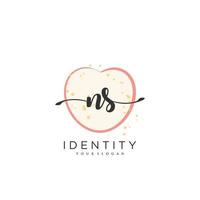 ns logo manuscrit vecteur de signature initiale, mariage, mode, bijoux, boutique, floral et botanique avec modèle créatif pour toute entreprise ou entreprise.