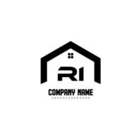 ri lettres initiales vecteur de conception de logo pour la construction, la maison, l'immobilier, le bâtiment, la propriété.