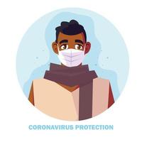 homme utilisant un masque médical, protection contre le coronavirus vecteur