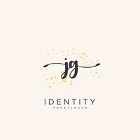 jg logo manuscrit vecteur de signature initiale, mariage, mode, bijoux, boutique, floral et botanique avec modèle créatif pour toute entreprise ou entreprise.
