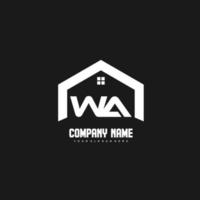 wa vecteur de conception de logo de lettres initiales pour la construction, la maison, l'immobilier, le bâtiment, la propriété.
