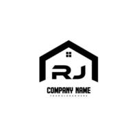 rj lettres initiales vecteur de conception de logo pour la construction, la maison, l'immobilier, le bâtiment, la propriété.