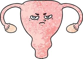 utérus en colère de dessin animé vecteur