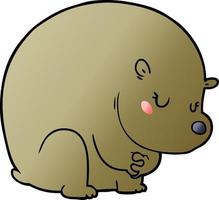 personnage de dessin animé d'ours timide vecteur