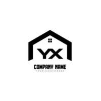 vecteur de conception de logo de lettres initiales yx pour la construction, la maison, l'immobilier, le bâtiment, la propriété.