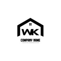 wk lettres initiales vecteur de conception de logo pour la construction, la maison, l'immobilier, le bâtiment, la propriété.