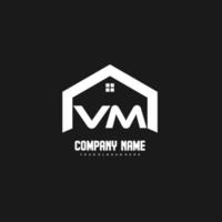 vecteur de conception de logo de lettres initiales vm pour la construction, la maison, l'immobilier, le bâtiment, la propriété.