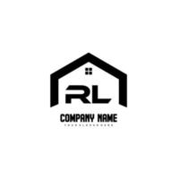 rl lettres initiales vecteur de conception de logo pour la construction, la maison, l'immobilier, le bâtiment, la propriété.