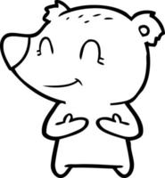 dessin animé amical d'ours vecteur