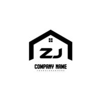 zj lettres initiales vecteur de conception de logo pour la construction, la maison, l'immobilier, le bâtiment, la propriété.