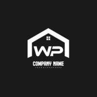 wp lettres initiales vecteur de conception de logo pour la construction, la maison, l'immobilier, le bâtiment, la propriété.
