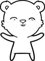 ours polaire dessin animé heureux vecteur
